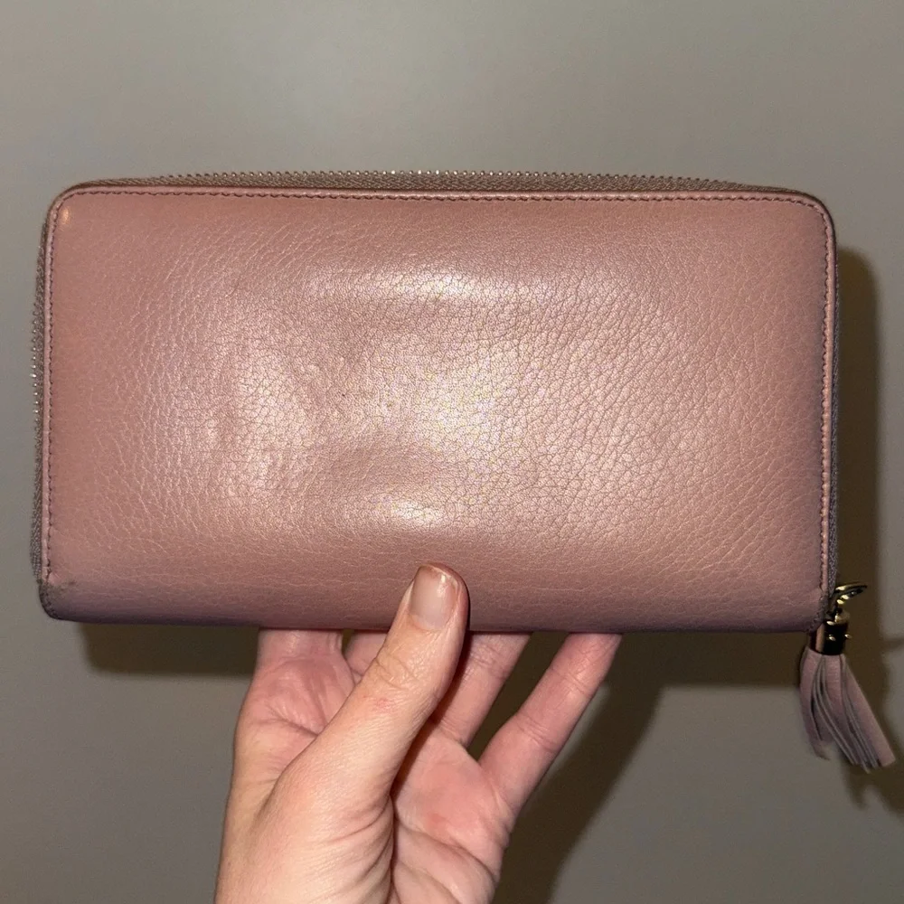 Authentic Gucci Blush Pink Soho Large Zip Around Continental Leather Wallet - Picture 3 of 15
